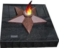 Звезда из красного гранита имитация пламени в Братске (518453)