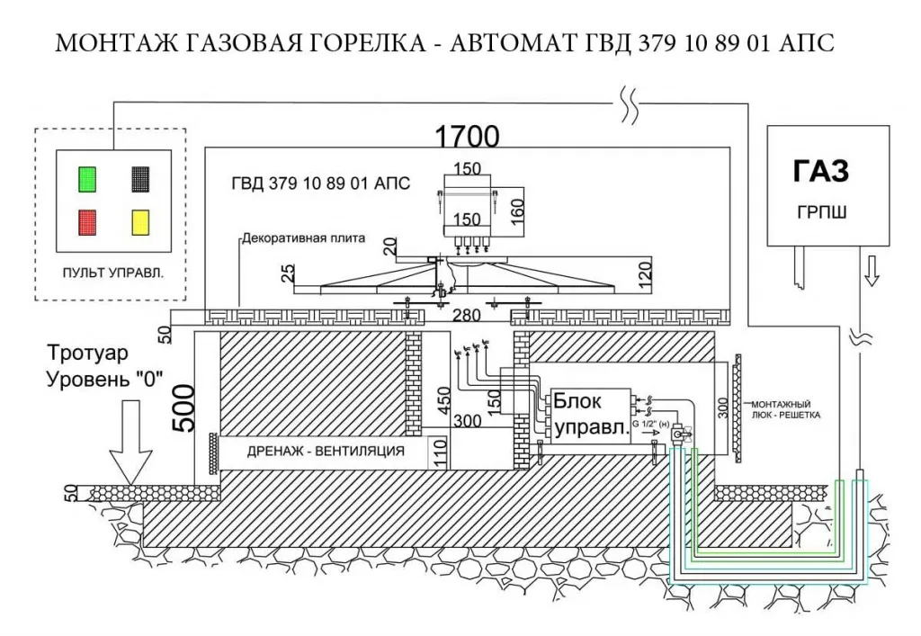 Монтаж газовой горелки с автоматикой для вечного огня в Братске 